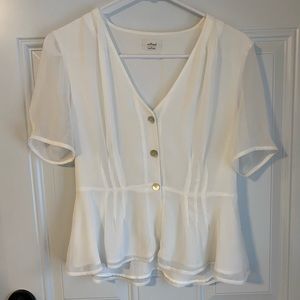 Aritzia - white blouse, size 4, looks new. Non smoking/ pet free home.